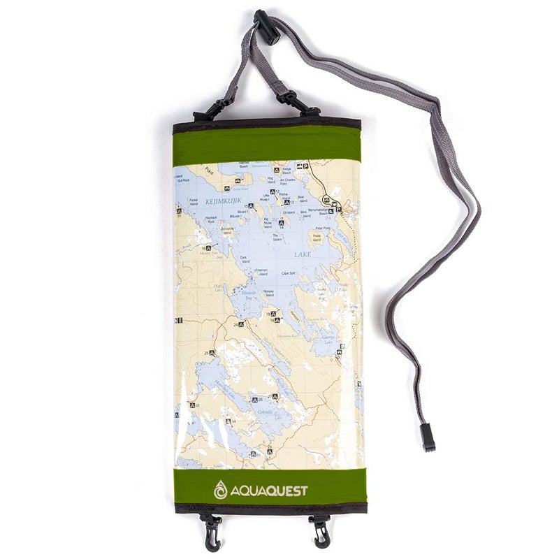 AquaQuest Trail Map Case - 100% Waterproof Dry Bag Sleeve Map Protector - Outdoor Document Holder with Clear Transparent Window & Lanyard - Hiking, Boating, Marine, Travel, Adventure - Green - Image 2